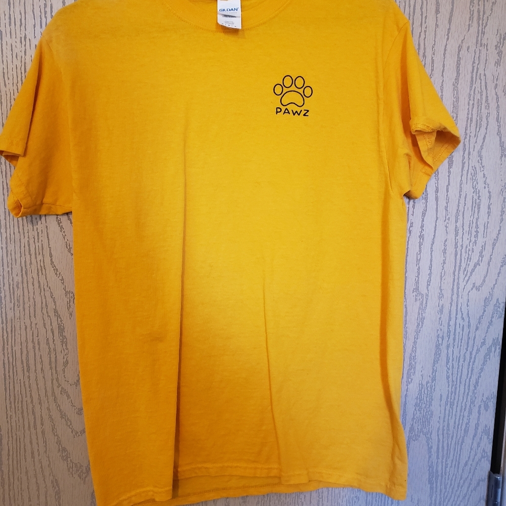 Paws Unisex Tshirt Size medium yellow
